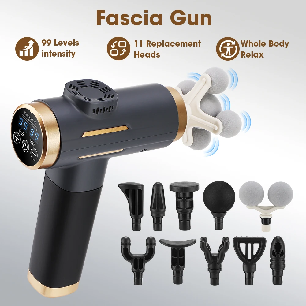 Electric Massage Gun Deep Tissue - Pistola Massaggiante Elettrica 24W, 99 Velocità