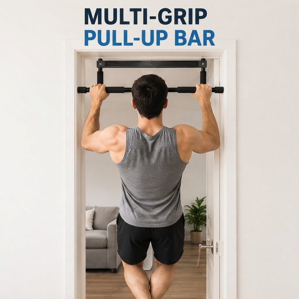 Door Pull Up Bar No Screw - Barra per trazioni multifunzionale da porta,