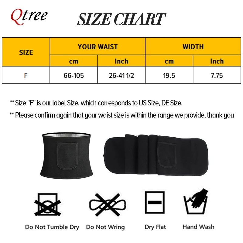 Qtree Cincher Body Shaper Wrap - Sweat Waist Trainer Belt Neoprene recensione e prezzo
